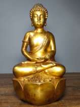 Folk Collection Old pure copper Buddha statue Buddha Sakya to sit like a statue of Buddha at the mercy of the Buddha