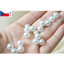 GX White 8mm glass Pearl Czech glass ball fan Tesi handmade diy beaded embroidered clothing loose beads
