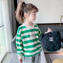 The EYAE Childrens EYAE Childrens clothing 2022 Spring loaded with new foreign air baby striped blouses girl long sleeve tide