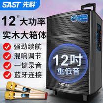 Senco outdoor audio High-power square dance audio Home K song with wireless microphone Outdoor mobile portable charging rod Bluetooth speaker 15-inch heavy subwoofer musical instrument player