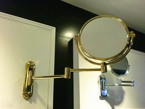 All copper gold makeup mirror wall-mounted telescopic folding mirror bathroom vanity mirror antique double-sided Beauty Mirror