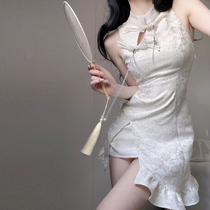 New Chinese Reform Flagrobe New 2023 Young Young Girls Sexy White Dress Female Summer