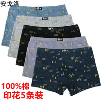 2-3 strip mens panties mens boxers print personality sports youth mid-rise plus size boxer top trend