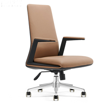  Office leather chair Boss chair Manager office chair Class front chair High-back high-end reclining president chair Live special chair