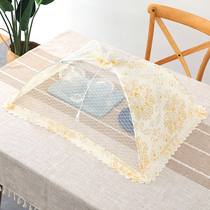Cover table cover vegetable dust cover Full cloth foldable cover vegetable cover Dinner table Mosquito net umbrella Fly bowl cover Large round