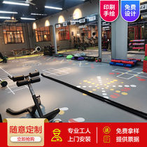 Gymnasium floor glue indoor 360 multifunctional fitness studio custom pattern private teaching area PVC fitness ground glue