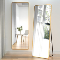 Net red full-length mirror Bedroom wall-mounted fitting mirror Girl full-length mirror Household three-dimensional large mirror wall-mounted floor-to-ceiling mirror