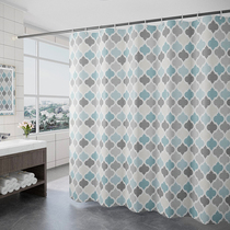 Toilet shower curtain waterproof cloth set bathroom curtain thickened curtain hanging curtain non-perforated partition curtain color lantern