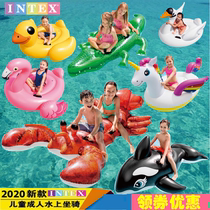 INTEX children water inflatable animal Mount swimming ring big sea turtle Flamingo Unicorn Black Whale lobster