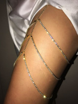 European and American fashion sexy multi-layer diamond rhinestone tassel thigh chain annual performance nightclub jewelry leg chain female accessories