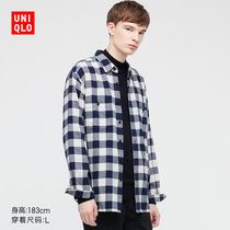 Uniqlo Mens and Womens Flannel Plaid Shirt (long sleeve casual early Autumn thin jacket) 441776