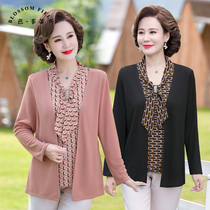 Middle-aged mother autumn coat foreign fashion women base shirt 2021 new middle-aged women Spring and Autumn shirt