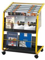 Simple stainless steel newspaper stand newspaper stand magazine display bookshelf publicity display floor frame creative book display