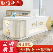 Bar cashier simple modern milk tea shop counter dessert shop reception desk cake dining shop corner customization