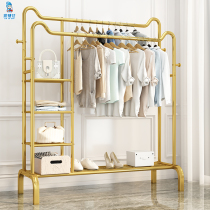 Simple clothes hanger floor-to-floor household clothes hanger bedroom folding dormitory clothes hanger student cool clothes pole rack