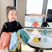 amybaby children 2021 girls winter New knitted base shirt elastic baby foreign-style pullover sweater