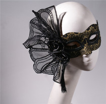 Golden lace side flower half face small face beauty god mask Name warm banquet prom party adult mask mask