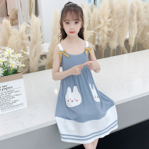 Modal childrens night dress Princess style summer thin section Girls girls suspender pajamas cute super cute summer summer section