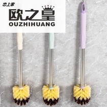 Stainless steel rod toilet toilet brush long handle no dead angle toilet cleaning brush squatting pan cleaning toilet brush