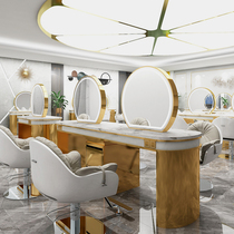 Barber shop mirror net red hair mirror hair salon special cabinet one-piece hot dyeing and hair cutting stainless steel single and double-sided mirror