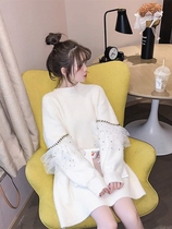 Maternity autumn and winter sweater dress autumn Korean version of the loose zhe du tops women pregnant women Western style priming dress