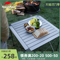 Naturehike Portable outdoor folding table Aluminum alloy picnic camping table Outdoor barbecue table and chair