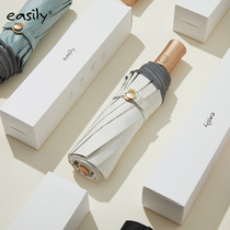 easily sun umbrella anti-wind umbrella female fine rain dual-use black rubber sunscreen beach umbrella automatic umbrella boy big number