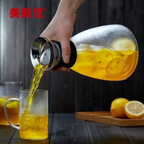 Glass cool kettle high temperature resistant household refrigerator cold kettle large capacity water bottle filter glass kettle water cup set