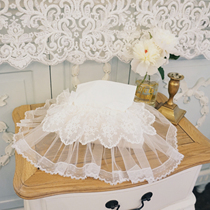 White lace embroidery fairy beauty cute home car laceshabby original light luxury paper drawer storage tissue set