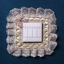 European fabric lace embroidery switch patch high-end switch dust cover 86 type socket patch switch protection cover