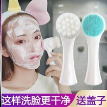 Silicone soft hair lazy face artifact manual deep cleansing pores to blackhead facial cleanser bubble double-sided brush