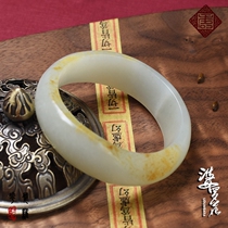 (Borneo flower)Preferred Xinjiang natural Hetian jade bracelet 55 circles sheep fat white jade seed bracelet with skin