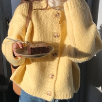 2022 New soft-milk yellow Japanese sweater jacket cardio-hoodie woman gentle wind spring autumn clothing easy to wear