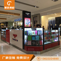 Exquisite mobile phone showcase experience desk Glass display cabinet factory direct sales round experience desk computer booth Nakajima cabinet