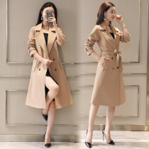 Inglén Wind 2022 Spring Clothing Warm Medium Long Style Outerwear High-end Temperament Windcoat Jacket Womens Style Big Code Big Coat