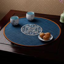  Moriya Chinese coffee table anti-scalding mat Embroidery placemat coaster Vase mat Insulation mat Linen tray cloth mat
