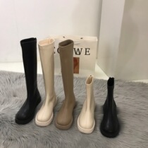 2021 autumn and winter New plus velvet padded flat boots female leather Joker casual short boots