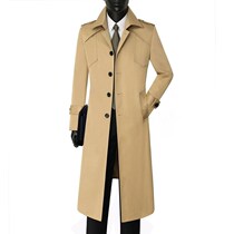 Windbreaker men spring and autumn 2021 new single-breasted British business size loose coat trend casual long coat
