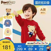 PawinPaw cartoon bear childrens wear autumn 2021 new baby clothes cartoon print comfortable top