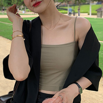 Camel vest with 2021 summer new net red hot girl female thin shoulder underwear one-piece bottoming