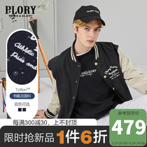 PLORY2022 Spring Summer New Three Anti-Fabric Contrast Embroidery Mens Casual Baseball Suit Jacket Jacket Mens Mens