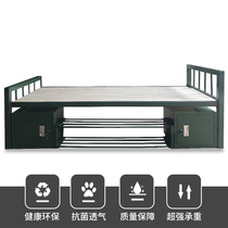 Single wrought iron bed Single-layer fire force school student staff adult dormitory double wrought iron bed 1 2 meters thick