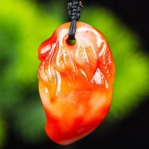 Fujian Shoushan stone hibiscus shou peach fu in front of the eyes pendant pendant mens and womens accessories hand-carved rough stone pretty color