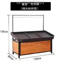 Fruit shelves stalls vegetable supermarkets wooden countertops fruit and vegetable racks guardrails display shelves fresh shelves