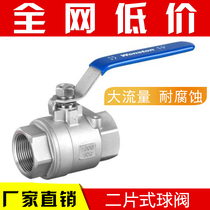 201 304 stainless steel ball valve DN15 2 6 4 min 1 inch 2pc screw screw thread two two pieces