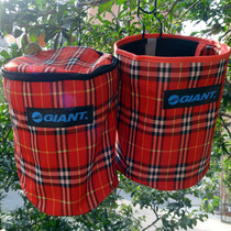 Bicycle front basket folding car Front use front hanging canvas iron mesh portable basket portable vegetable basket