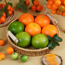 Simulation orange model fake orange green gold orange foam fruit shooting props with leaf sugar orange window display