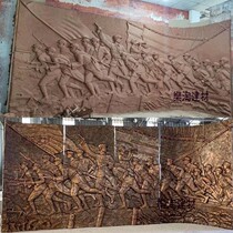 Sandstone FRP imitation copper relief red culture court relief Red Army Long March figure sculpture logo
