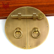 Chinese antique Ming and Qing furniture pure copper handle bookcase wardrobe cabinet shoe cabinet door disc all copper retro handle