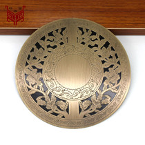 Chinese style pure copper round patch flower blossom rich door patch camphor wooden box gift box copper accessories box decoration round piece